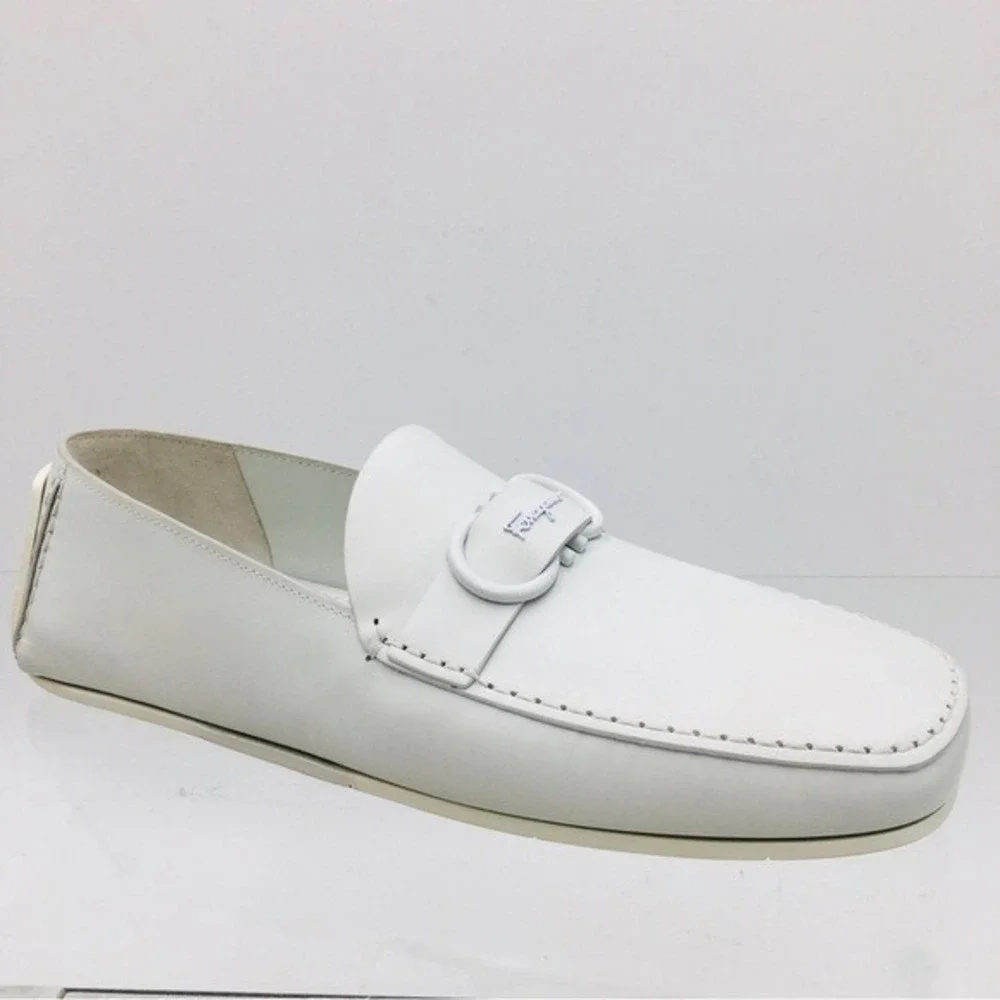 Salvatore Ferragamo PALINURO Astronaut Leather Loafer Driving Shoes Mens US 8
